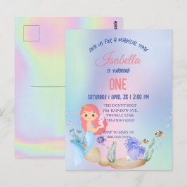 Cartão Postal Festa de aniversário infantil colorida e fofa de s