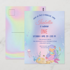 Cartão Postal Festa de aniversário infantil colorida e fofa de s