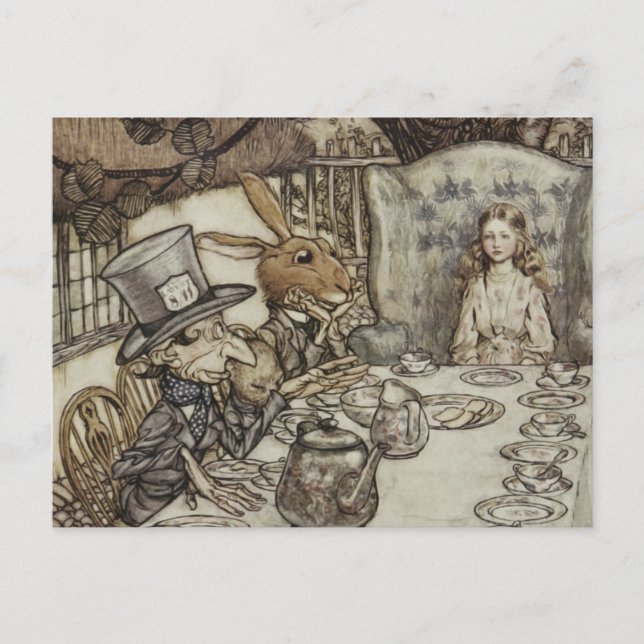 Cartão Postal Festa de Aniversário Não Aniversário da Alice Coel (Frente)