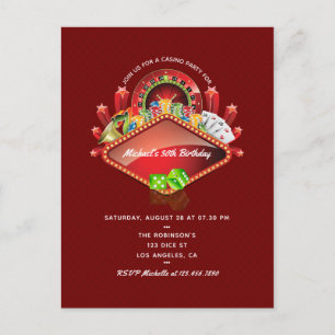 Cartão Postal Festa de Aniversário no Cassino