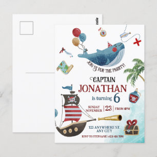 Cartão Postal Festa de Aniversário Pirata