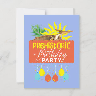 Cartão Postal Festa de Aniversário Pré-Histórica Pterodáctilo Di