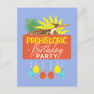 Cartão Postal Festa de Aniversário Pré-Histórica Pterodáctilo Di