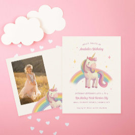 Cartão Postal Festa de aniversário Rainbow Unicorn