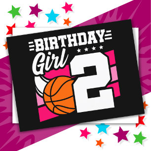 Cartão Postal Festa de Basquete de 2 Anos - 2º Aniversário Menin