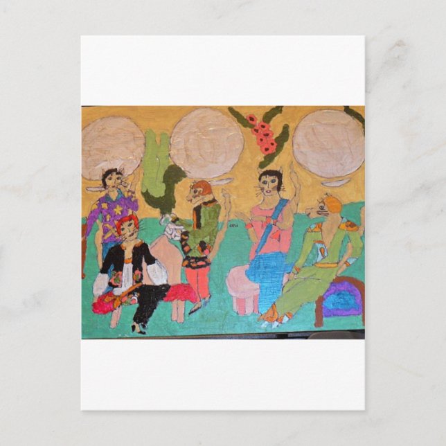 Cartão Postal Festa de Cat Pajama (Frente)