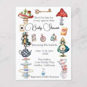 Cartão Postal Festa de Chá da Alice Tema