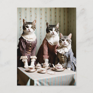 Cartão Postal Festa de Chá de Gatos