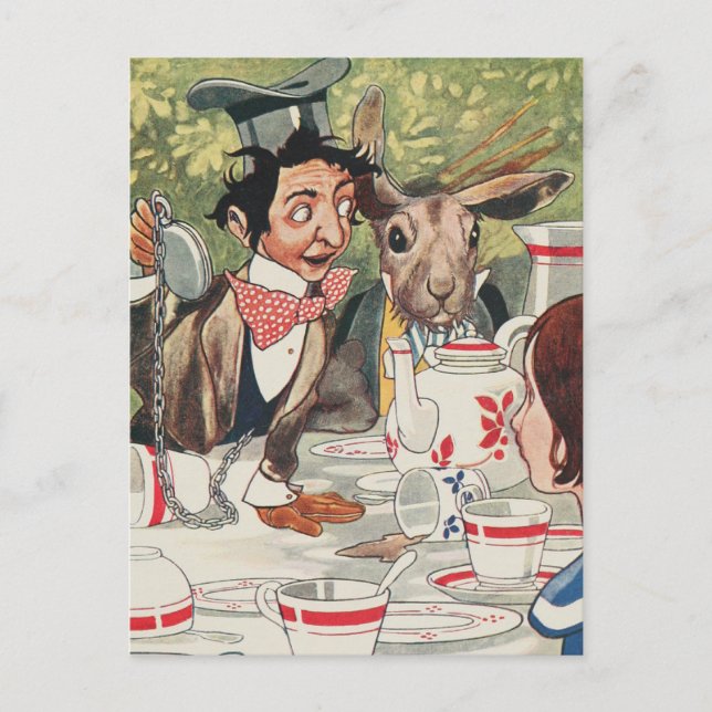 Cartão Postal Festa de Chá do Chapeleiro Louco (Frente)