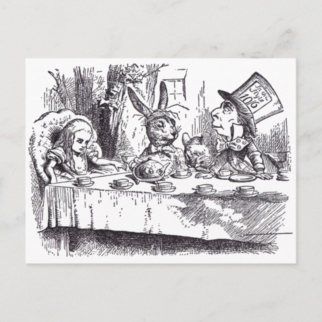 Cartão Postal Festa de Chá Louca (Frente)