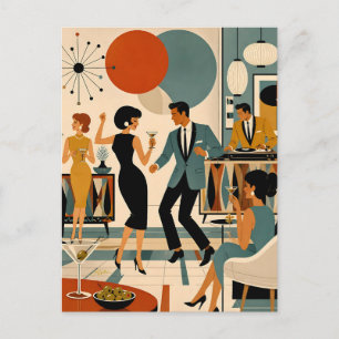 Cartão Postal Festa de Dança do Martini Hípico Moderno de Meados