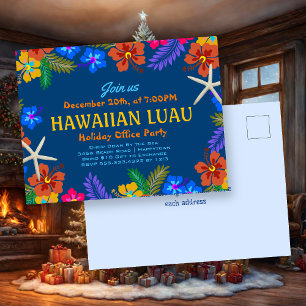 Cartão Postal Festa de Escritório de Férias de Luau Havaiano Hib