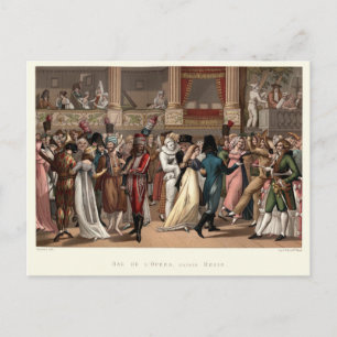 Cartão Postal Festa de fantasia na Ópera, Paris, Francês