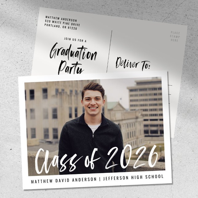 Cartão Postal Festa de Formatura com Foto em Moldura Moderna com (Criador carregado)