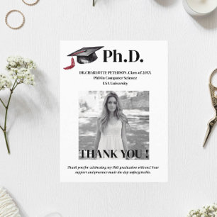 Cartão Postal Festa de Formatura de Doutorado Moderna Agradecime