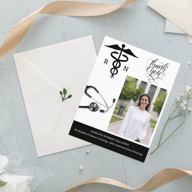 Cartão Postal Festa de Formatura de Enfermeira com Foto Personal (Criador carregado)