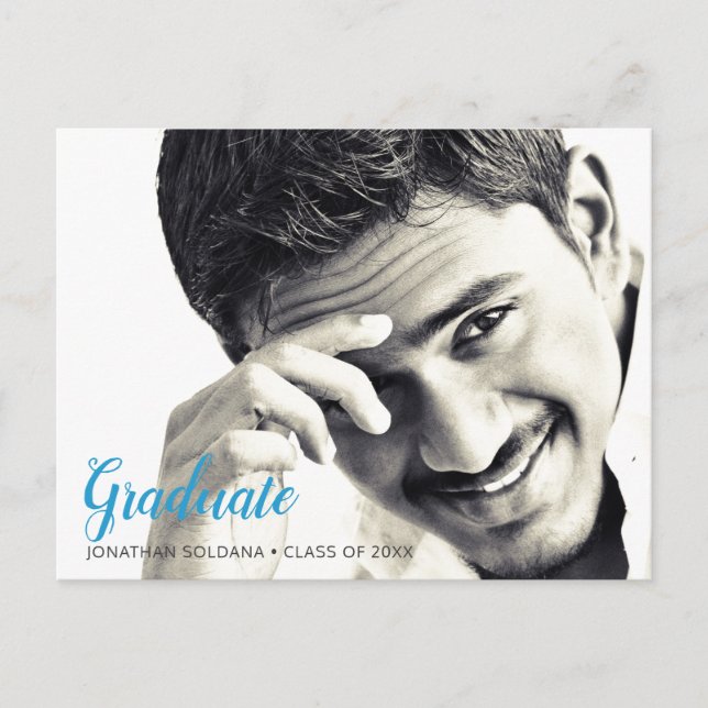 Cartão Postal Festa de formatura de Foto Moderna (Frente)