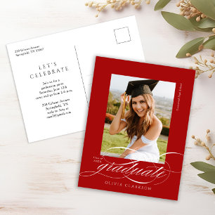 Cartão Postal Festa de formatura de Fotografias de Script Elegan