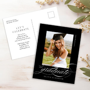 Cartão Postal Festa de formatura de Fotografias de Script Elegan