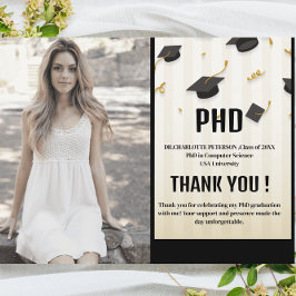 Cartão Postal Festa de Formatura de PhD da Unique Photo Obrigado