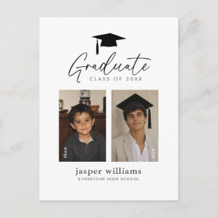 Cartão Postal Festa de Formatura Então e Agora Foto de Menino