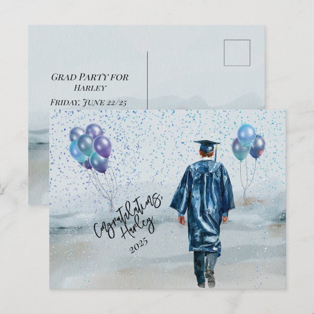 Cartão Postal Festa de Formatura Filho Parabéns (Frente/Verso)