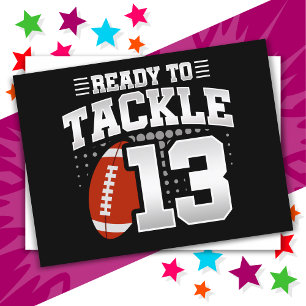 Cartão Postal Festa de Futebol Americano de 13 Anos de Idade Ani