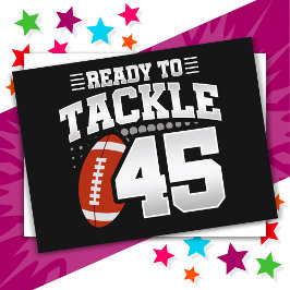 Cartão Postal Festa de Futebol Americano de 45 Anos de Idade Ani