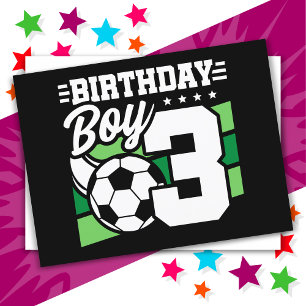 Cartão Postal Festa de Futebol de 3 Anos de Idade Festa de 3º An