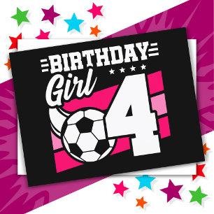 Cartão Postal Festa de Futebol de 4 Anos de Idade 4º Aniversário