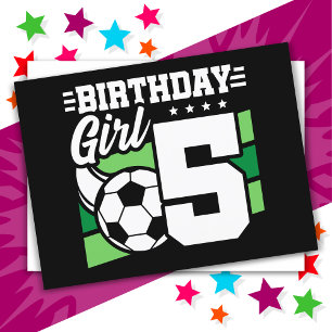 Cartão Postal Festa de Futebol de 5 Anos de Idade Aniversário de