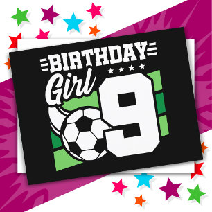 Cartão Postal Festa de Futebol de 9 Anos de Idade Menina de 9º A
