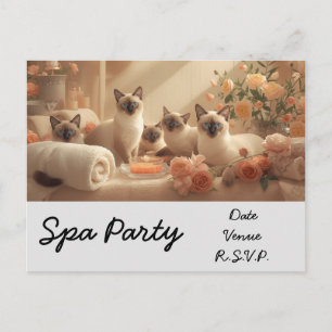 Cartão Postal Festa de Gato de Spa no tratamento de spa