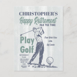 Cartão Postal Festa de Golfe Retrorista Feliz