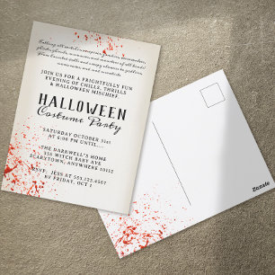Cartão Postal Festa de Halloween de Assustador do Sangue de Adul