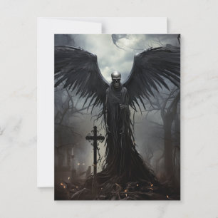 Cartão Postal Festa de Halloween Gothic Skeleton Graveyard