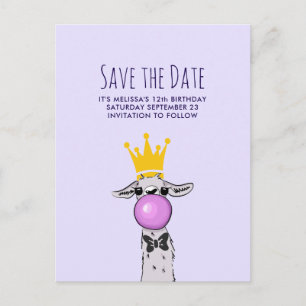 Cartão Postal Festa de Ilustração Llama Engraçada e Engraçada Sa