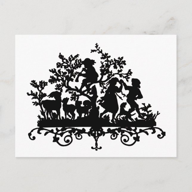 Cartão Postal Festa De Jardim Com Crianças Dançando (Frente)