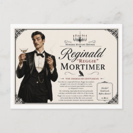 Cartão Postal Festa de Mistério de Assassinato dos Anos 1940 Reg
