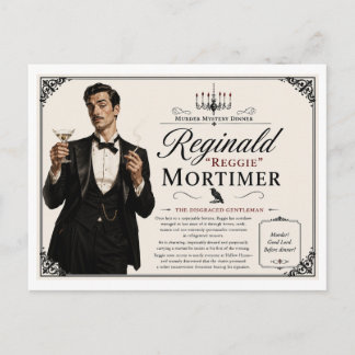 Cartão Postal Festa de Mistério de Assassinato dos Anos 1940 Reg