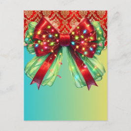 Cartão Postal Festa de Natal Bling Festivo Feliz Xmas Ligh