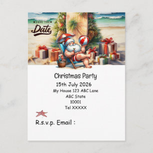 Cartão Postal Festa de Natal com PAPAI NOEL Salve a data