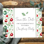 Cartão Postal Festa de Natal da Família Salve a Data<br><div class="desc">Design de Natal com uma aquarela divertida. Todo o texto é ajustável e fácil de mudar para as necessidades do seu próprio partido. Salve os cartões postais da festa de Natal da família Date.</div>