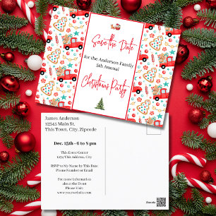 Cartão Postal Festa de Natal da Família Salve o Caminhão Vermelh