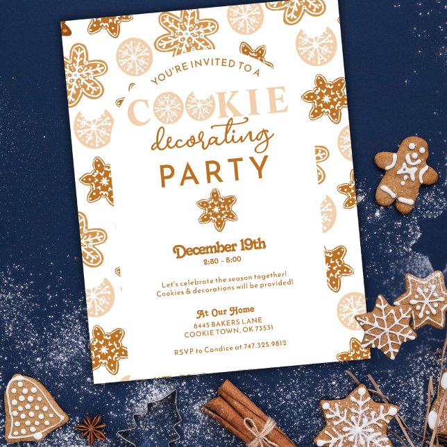 Cartão Postal Festa de Natal de Decoração de Biscoitos (Criador carregado)