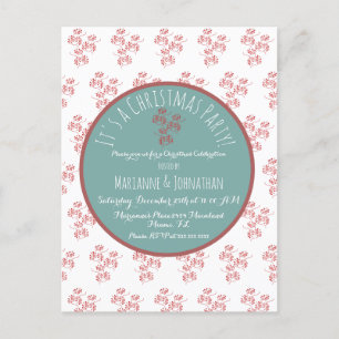 Cartão Postal Festa de Natal do Berry Red Sprigs