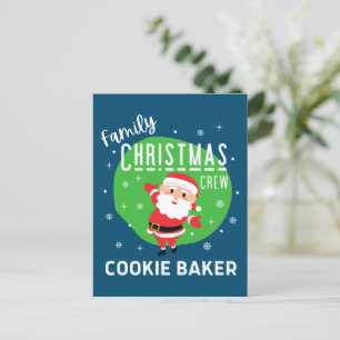 Cartão Postal Festa de Natal do Grupo Familiar Pijamas Cookie Ba