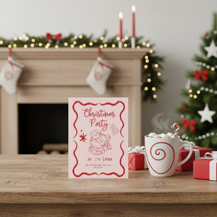 Cartão Postal Festa de Natal Engraçado de Mão