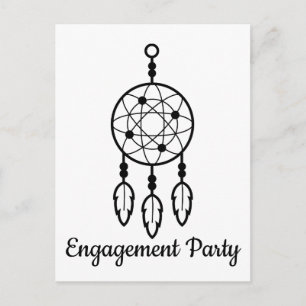 Cartão Postal Festa de Noivado Boho Dreamcatcher Casamento Triba