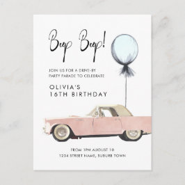 Cartão Postal Festa De Parada Do Carro Retroativo Por Rockabilly